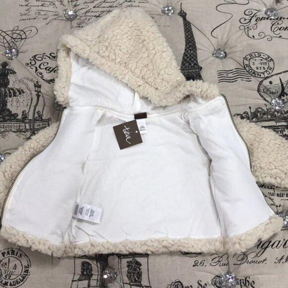 Infant Girl Tea Collection Sherpa Fleec Hoodie - Picture 5 of 7